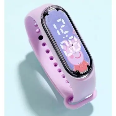Peppa Pig Peppa Karakterli digital LED Saat ( MOR )