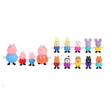 Peppa Pig 10+4 lü figür Peppa, George aile ve arkadaşlar