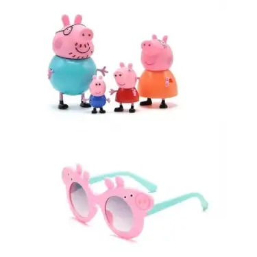 Peppa Pig 4 lü figür ve Peppa Gözlük