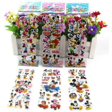Mickey Mouse ve Minnie Mouse Karakterleri 3 set kabartmalı sticker