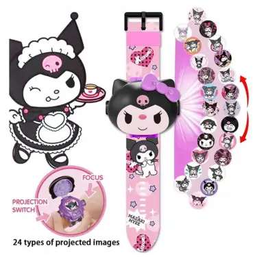 Kumik Sanrio Kuromi figürlü Projeksiyon , 24 farklı karakteri duvara yansıtır