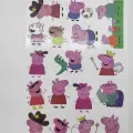 Kumik Peppa Pig, Peppa, George, Mummy, Daddy Geçici Dövme