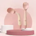 Kıvrılabilir, bükülebilir,  batmaz  slikon çocuk alıştırma çatal ve kaşık