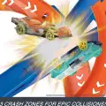 Hot Wheels Spiral Çarpışma motorlu uzun yarış seti