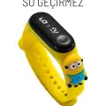 Dijital Dokunmatik Ekran Su Geçirmez Figürlü Çocuk Kol Saat Slikon Kordon Minyon