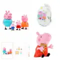 Kumik 4 Lü Peppa Pig figür, Led Saat+ Peluş(25cm)
