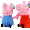Kumik Peppa Pig George ve Peppa 2 li Peluş Oyuncak ( 30 cm )