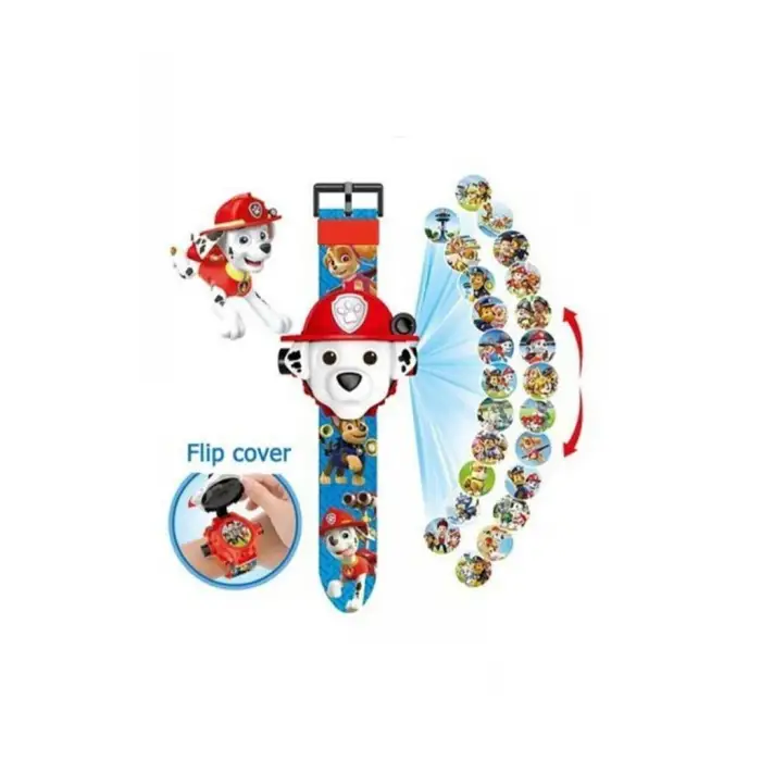 Kumik Paw Patrol Marshall 3D Karakteri Projeksiyonlu Saat 24 Farklı Kar