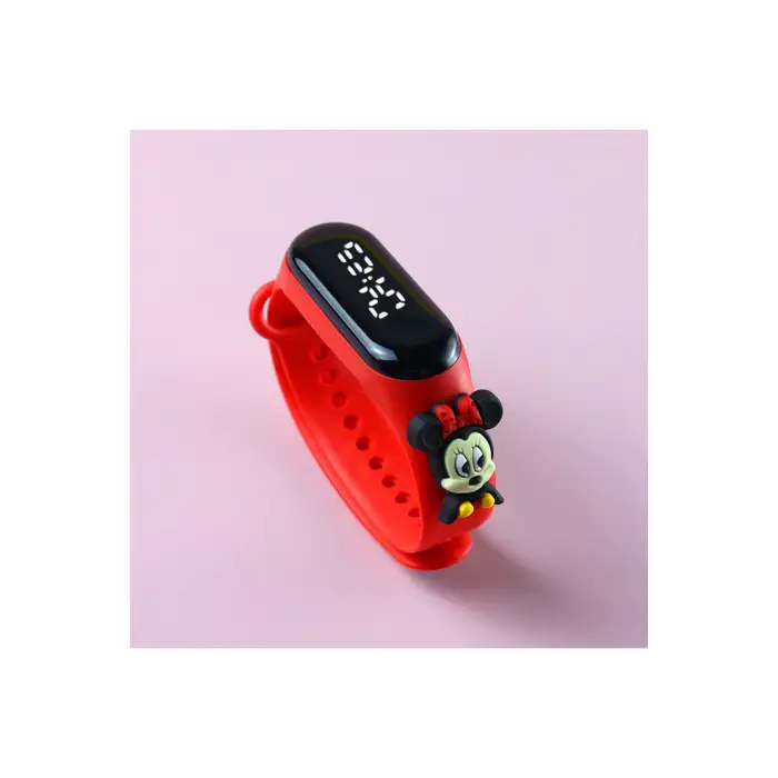 Dijital Çocuk Kol Saati Miki Mıckey Mause Figür Karakterli Dokunmatik Led Ekran (ak