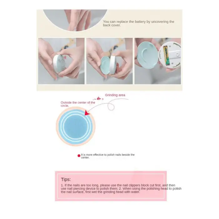 Bebek Çocuk Ve Yetişkin Dönerli Pilli Tırnak Kesme Törpüleme Mani