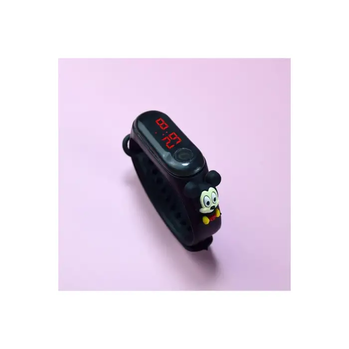 Dijital Dokunmatik Kol Saat Pembe Kız Çocuk Slikon Kordon Bileklik Su Geçirmez