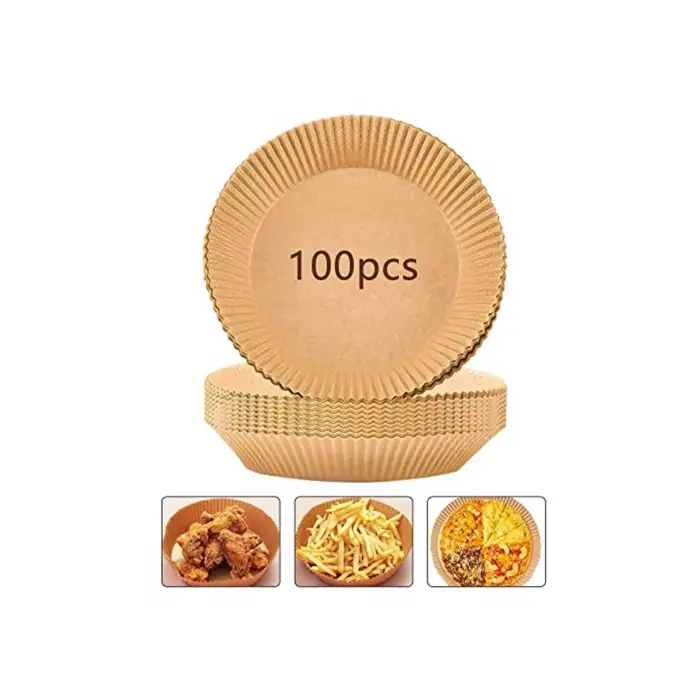 Kumik Hava Fritöz Kağıt Astarı 100 Adet Yapışmaz Hava Fritöz Parşömen Kağıt Astarları 6,3 Inç / 16 Cm Fı