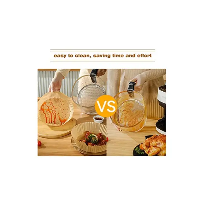 Kumik Hava Fritöz Kağıt Astarı 100 Adet Yapışmaz Hava Fritöz Parşömen Kağıt Astarları 6,3 Inç / 16 Cm Fı