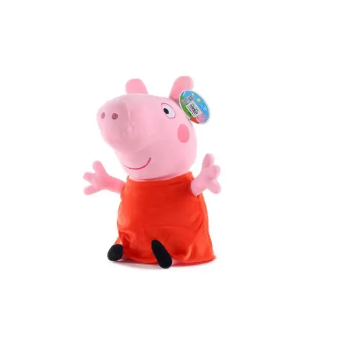 Kumik 4 Lü Peppa Pig figür, Led Saat+ Peluş(25cm)
