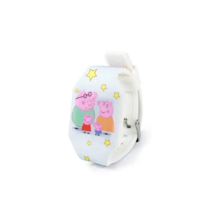 Kumik 4 Lü Peppa Pig figür, Led Saat+ Peluş(25cm)