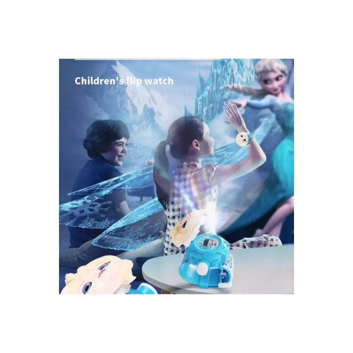 Kumik Çocuk Elsa Figürlü Projeksiyonlu Dijital Kol Saati