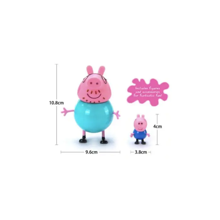 Kumik (Özel Ürün ) Pig Family Figürleri , Oyuncak, 4 Lü Figür, Pıg Famıly Set