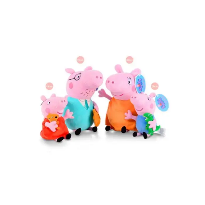 Kumik 4 lü Peppa Pig aile peluş takımı Peppa George anne ve baba( 30 cm)
