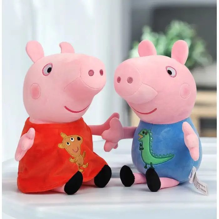 Kumik Peppa Pig Aile Peluş seti 25 cm ve 19 cm