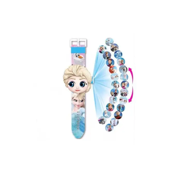 Kumik Kız Çocuk Mavi Elsa Projeksiyonlu Saat