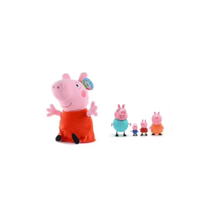 Kumik Peppa Pig Peluş ve 4 lü Peppa pig figür seti