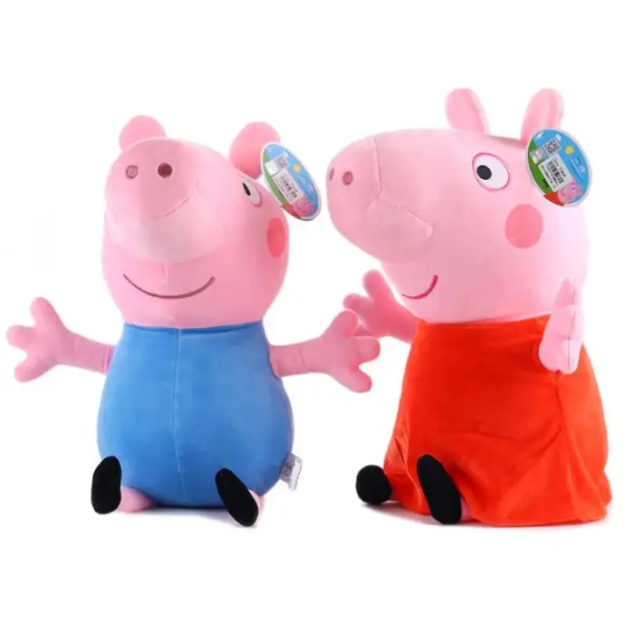 Kumik Peppa Pig George ve Peppa 2 li Peluş Oyuncak ( 30 cm )