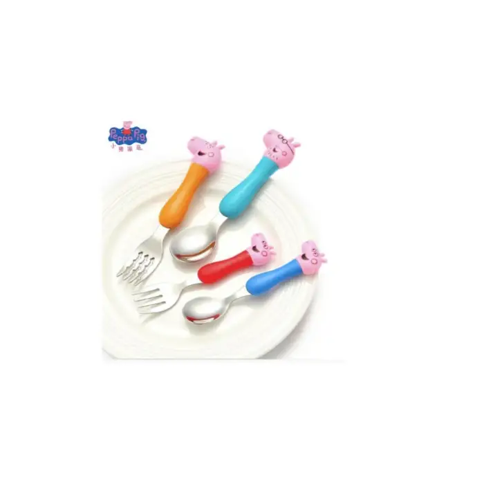 Kumik Peppa Pig Kaşık Çatal Kavrama Çocuk Seti, 4 Adet