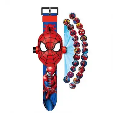 Spiderman Örümcek Adam Projeksiyonlu Saat 24 Farklı Karakteri Duv