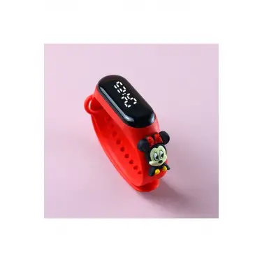 Dijital Çocuk Kol Saati Miki Mıckey Mause Figür Karakterli Dokunmatik Led Ekran (ak