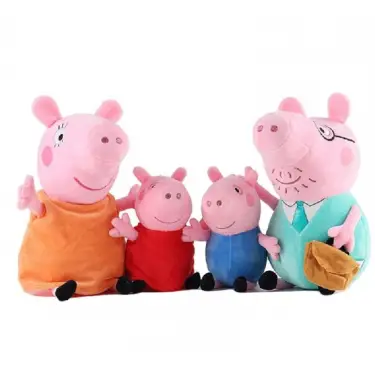 Kumik Peppa Pig Aile Peluş seti 25 cm ve 19 cm