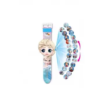 Kumik Kız Çocuk Mavi Elsa Projeksiyonlu Saat