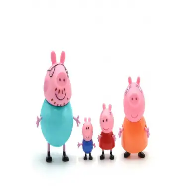 Kumik Peppa Pig Aile Seti-4 Lü Sevimli Oyuncak