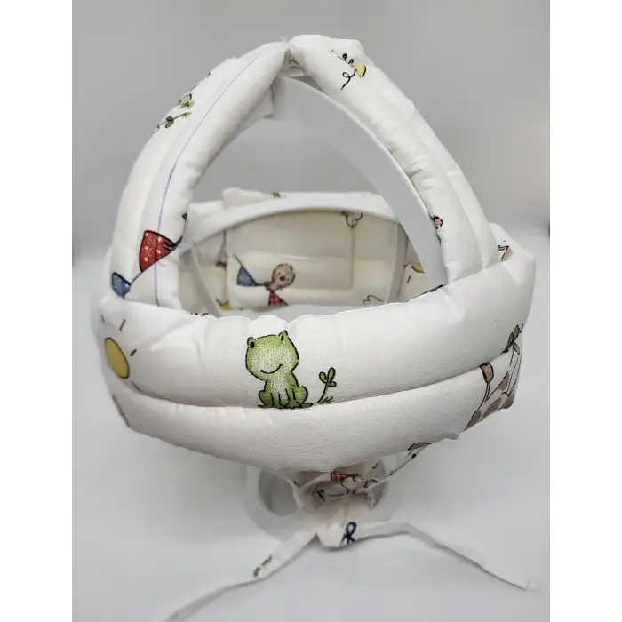 Bebek Kafa Koruma Güvenlik Başlığı Ayarlanabilir Emniyet Kaskı ( Beyaz )