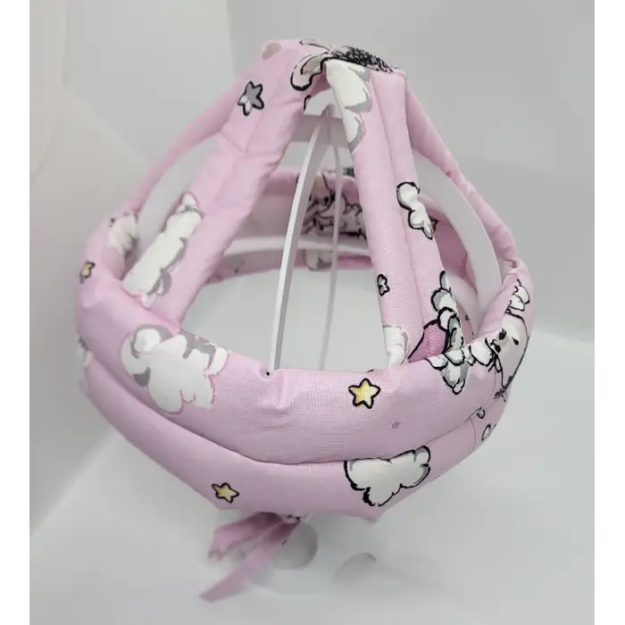 Bebek Kafa Koruma Güvenlik Başlığı Ayarlanabilir Emniyet Kaskı ( Pembe )