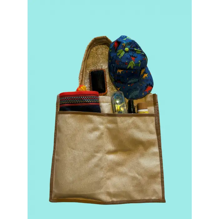 Organik Keten Kumaş Plaj ,Bebek Bakım Çantası