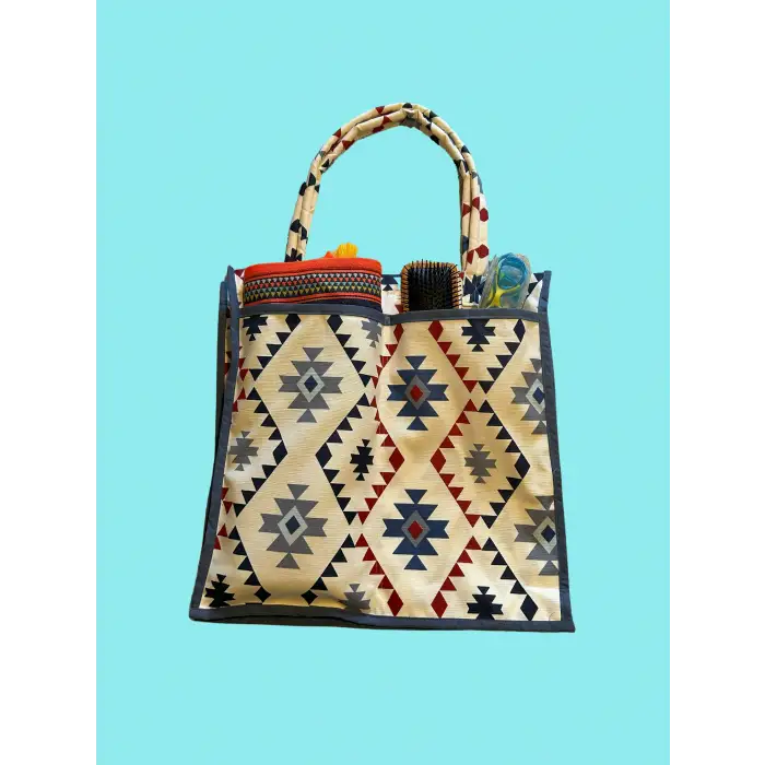 Organik Keten Kumaş Plaj ,Bebek Bakım Çantası