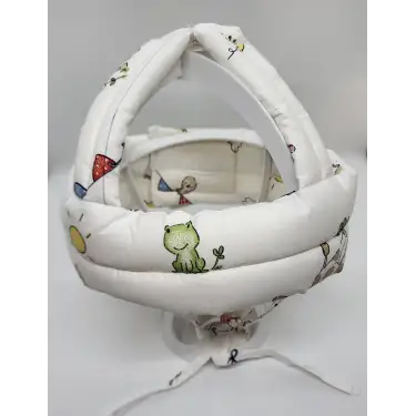 Bebek Kafa Koruma Güvenlik Başlığı Ayarlanabilir Emniyet Kaskı ( Beyaz )