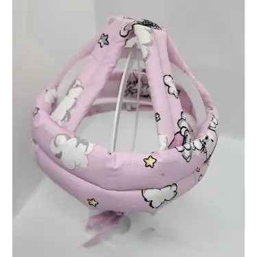 Bebek Kafa Koruma Güvenlik Başlığı Ayarlanabilir Emniyet Kaskı ( Pembe )