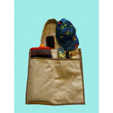 Organik Keten Kumaş Plaj ,Bebek Bakım Çantası