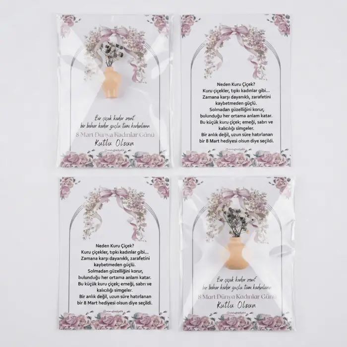 İsme Özel Kuru Çiçekli Mini Vazo Magnet Hediyelik