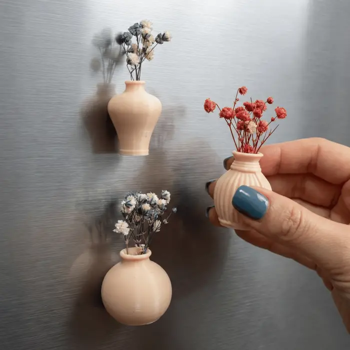 İsme Özel Kuru Çiçekli Mini Vazo Magnet Hediyelik