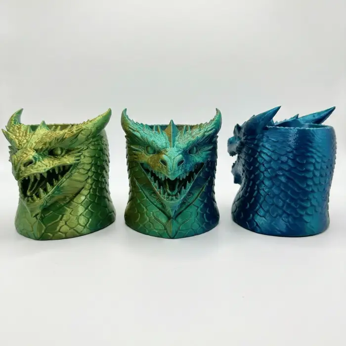 Renk Değiştiren Ejderha Figürlü 3D Dekoratif Kalemlik ve Masaüstü Düzenleyici
