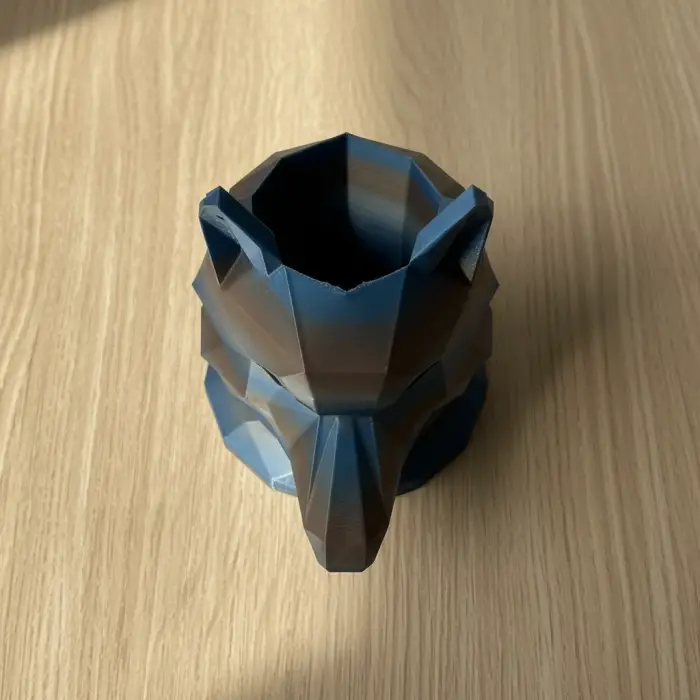 Geometrik Kurt Tasarımlı Dekoratif Masaüstü Kalemlik - Özel Tasarım Hediye