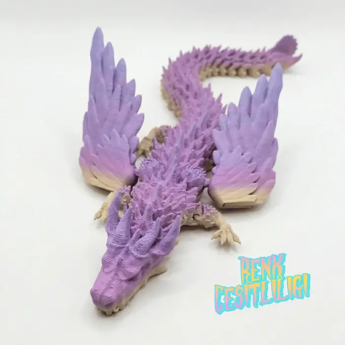 Atatug Pastel Gökkuşağı Orta Boy Sürpriz Ejderha Yumurtası ve Kanatlı Ejderha Seti - 24cm