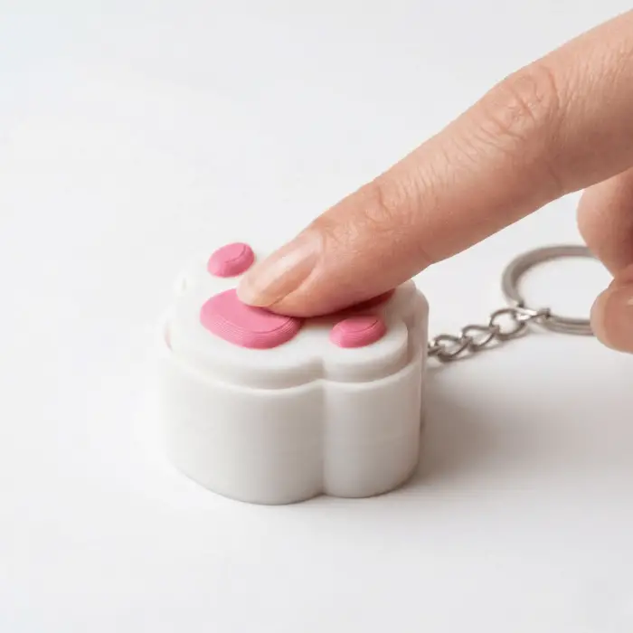 Kedi Patisi Stres Attırıcı Fidget Anahtarlık - Pembe ve Beyaz Özel Tasarım
