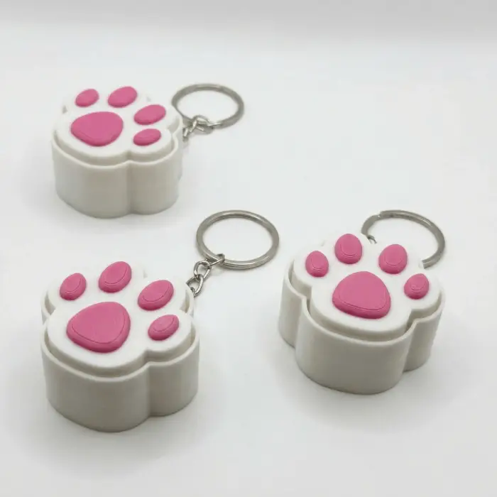 Kedi Patisi Stres Attırıcı Fidget Anahtarlık - Pembe ve Beyaz Özel Tasarım