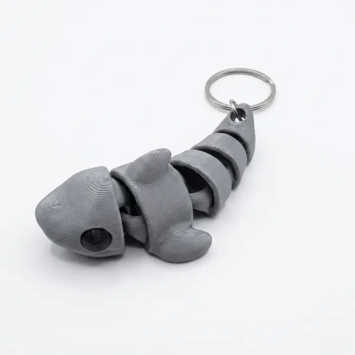 Hareketli 3D Baskı Köpekbalığı Anahtarlık - Oynar Eklemli Fidget Stres Oyuncağı