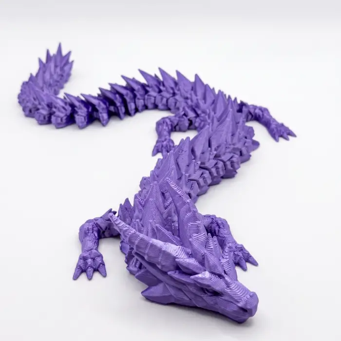 Hareketli 3D Baskı Kristal Ejderha Figürü - 42 CM Koleksiyonluk