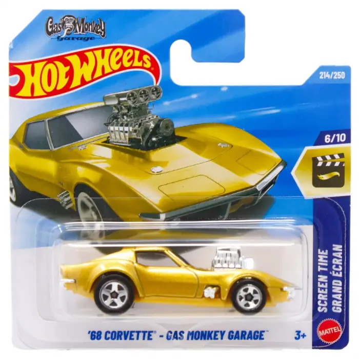 Hot Wheels 68 Corvette Gas Monkey Garage - Screen Time 1/64 Diecast Model Araba