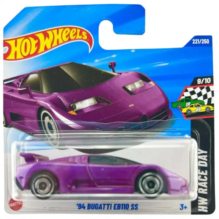 Hot Wheels 94 Bugatti EB110 SS - HW Race Day Mor 1/64 Diecast Model Araba
